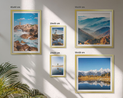 Modernes wandbilder-set Natürliche Berge, Leuchttürme am Meer