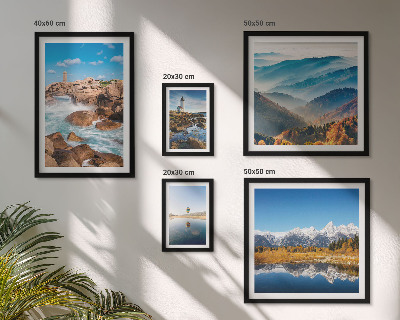 Modernes wandbilder-set Natürliche Berge, Leuchttürme am Meer