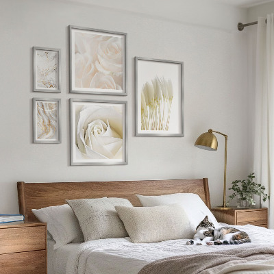 Bilderset fürs sofa Akzente aus weißem Rosenmarmor