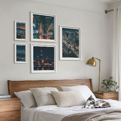 Bildergalerie-set für die wand Nachtansichten moderner Städte
