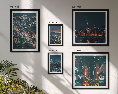 Bildergalerie-set für die wand Nachtansichten moderner Städte