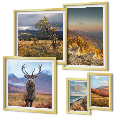 Modernes wandbilder-set Bergwildnislandschaften