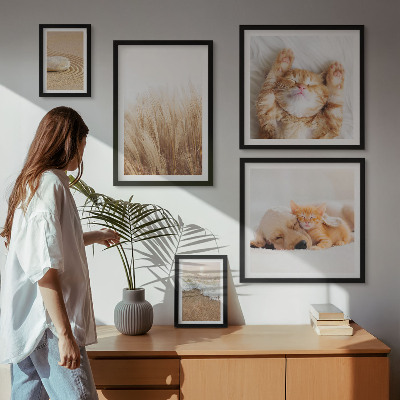 Modernes wandbilder-set Niedliche Tierlandschaften