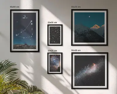 Modernes Wandbilderset mit Motiven kosmischer Landschaften