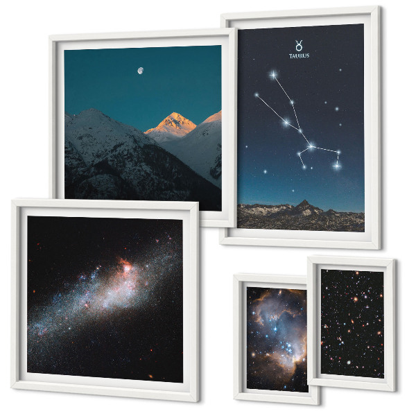 Modernes wandbilder-set Kosmische Sternenlandschaften bei Nacht