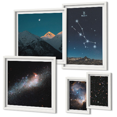 Modernes wandbilder-set Kosmische Sternenlandschaften bei Nacht