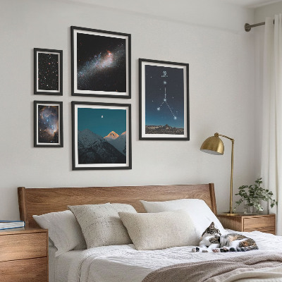 Bildergalerie-set für die wand Motive des kosmischen Nachthimmels