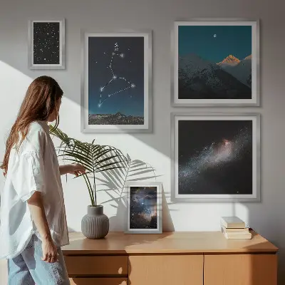 Bildergalerie-Set für die Wand mit Motiven kosmischer Galaxie-Konstellationen