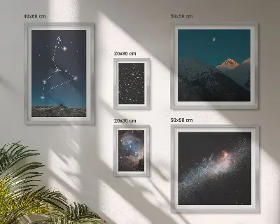 Bildergalerie-Set für die Wand mit Motiven kosmischer Galaxie-Konstellationen
