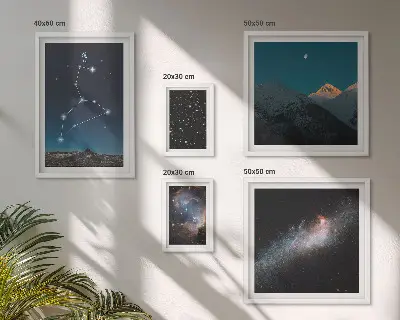 Bildergalerie-Set für die Wand mit Motiven kosmischer Galaxie-Konstellationen