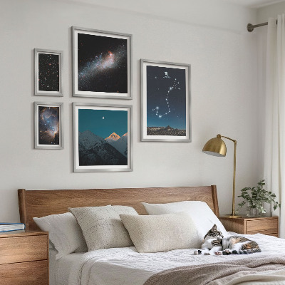 Modernes wandbilder-set Kosmische Landschaften bei Nacht