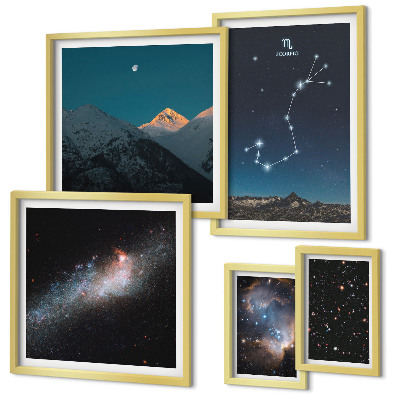 Modernes wandbilder-set Kosmische Landschaften bei Nacht