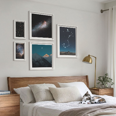 Modernes wandbilder-set Kosmische Landschaften bei Nacht