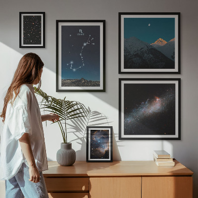 Modernes wandbilder-set Kosmische Landschaften bei Nacht