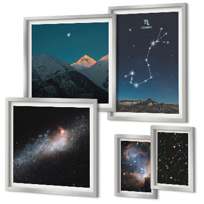 Modernes wandbilder-set Kosmische Landschaften bei Nacht
