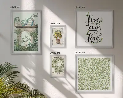 Bildergalerie-Set für die Wand mit Pflanzenmotiven und Boho-Akzenten