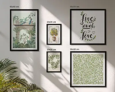 Bildergalerie-Set für die Wand mit Pflanzenmotiven und Boho-Akzenten