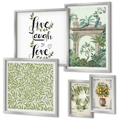 Bildergalerie-Set für die Wand mit Pflanzenmotiven und Boho-Akzenten
