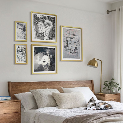 Bilderset fürs sofa Abstrakte Blumen, modernes Porträt