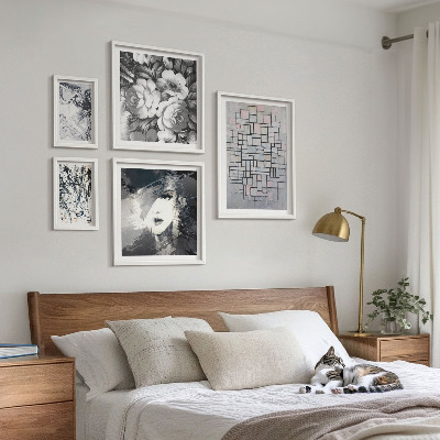 Bilderset fürs sofa Abstrakte Blumen, modernes Porträt