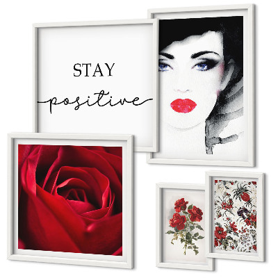 Bildergalerie-set für die wand Vintage-Frauenporträts mit Blumen