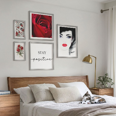 Bildergalerie-set für die wand Vintage-Frauenporträts mit Blumen
