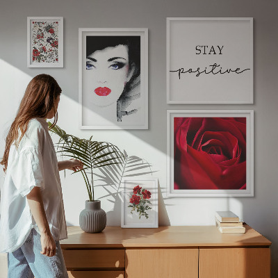 Bildergalerie-set für die wand Vintage-Frauenporträts mit Blumen
