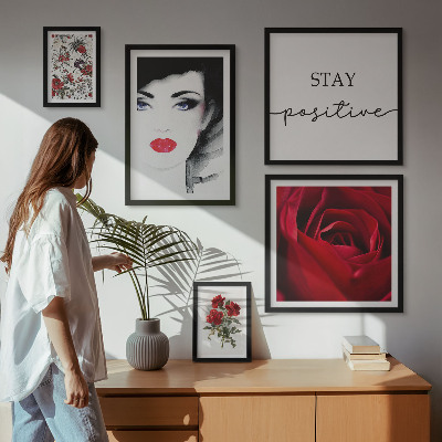Bildergalerie-set für die wand Vintage-Frauenporträts mit Blumen