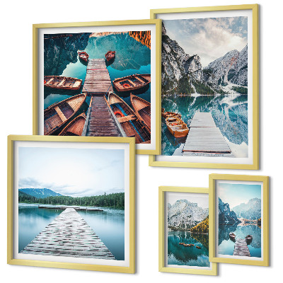 Modernes wandbilder-set Berglandschaften Wasserwege