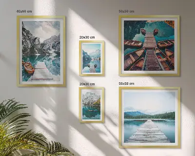 Modernes Wandbilder-Set Berglandschaften und Wasserwege