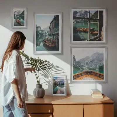 Bilderset für das Sofa Motiv mit Seen und Berglandschaft für eine ruhige Atmosphäre