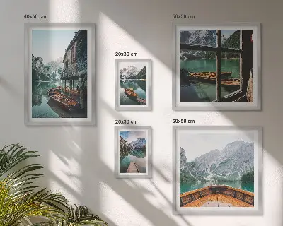 Bilderset für das Sofa Motiv mit Seen und Berglandschaft für eine ruhige Atmosphäre