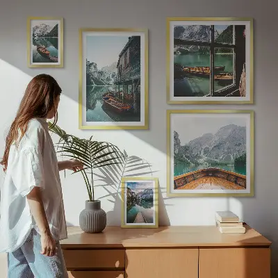 Bilderset für das Sofa Motiv mit Seen und Berglandschaft für eine ruhige Atmosphäre