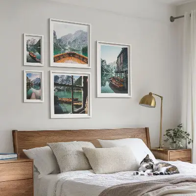 Bilderset für das Sofa Motiv mit Seen und Berglandschaft für eine ruhige Atmosphäre