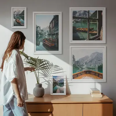 Bilderset für das Sofa Motiv mit Seen und Berglandschaft für eine ruhige Atmosphäre