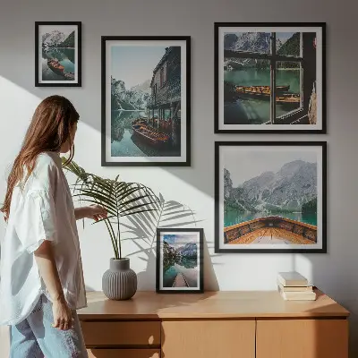 Bilderset für das Sofa Motiv mit Seen und Berglandschaft für eine ruhige Atmosphäre