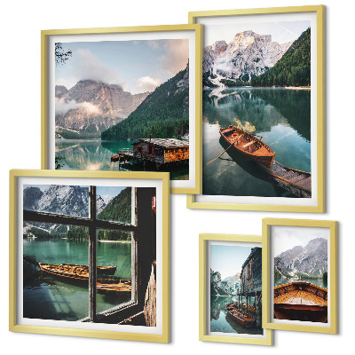 Bildergalerie-set für die wand Seen, Berge, Boote, Landschaften