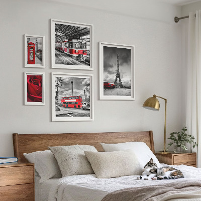 Modernes wandbilder-set Architektonische Ikonen und Fahrzeuge