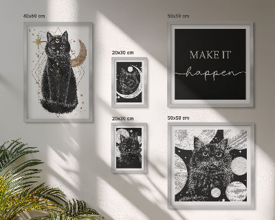 Bilderset fürs sofa Schwarze Katzen Boho-Raum