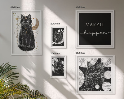 Bilderset fürs sofa Schwarze Katzen Boho-Raum