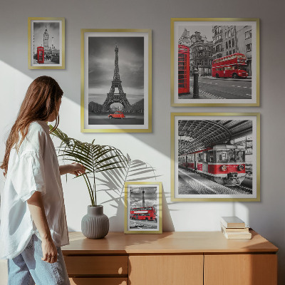 Bildergalerie-set für die wand Stilvolle Ansichten von London und Paris