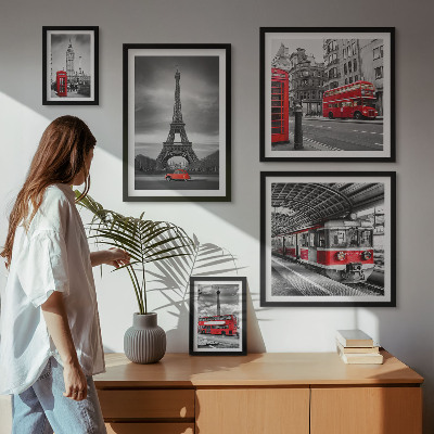 Bildergalerie-set für die wand Stilvolle Ansichten von London und Paris
