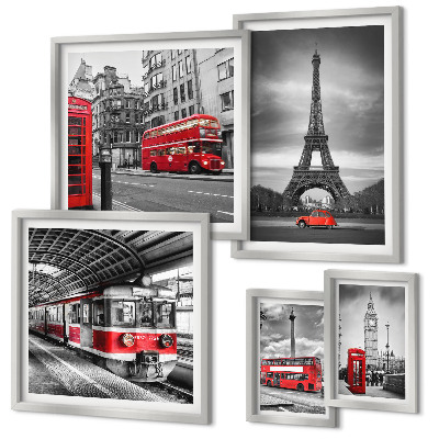 Bildergalerie-set für die wand Stilvolle Ansichten von London und Paris