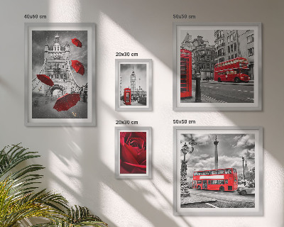 Modernes wandbilder-set Londoner Motive, rote Akzente
