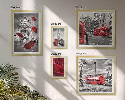 Modernes wandbilder-set Londoner Motive, rote Akzente
