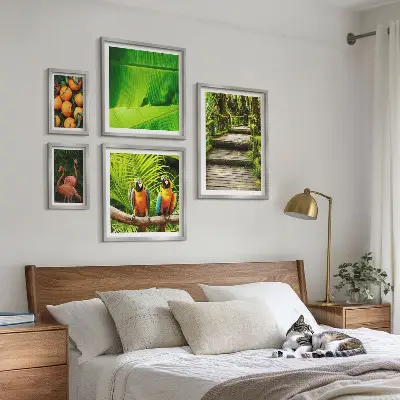 Modernes Wandbilder-Set mit Motiven tropischer Früchte