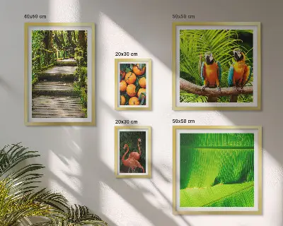 Modernes Wandbilder-Set mit Motiven tropischer Früchte