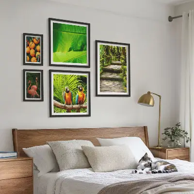 Modernes Wandbilder-Set mit Motiven tropischer Früchte