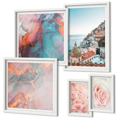 Bildergalerie-set für die wand Romantische rosa Landschaften