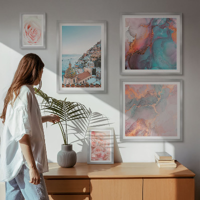 Bildergalerie-set für die wand Romantische rosa Landschaften